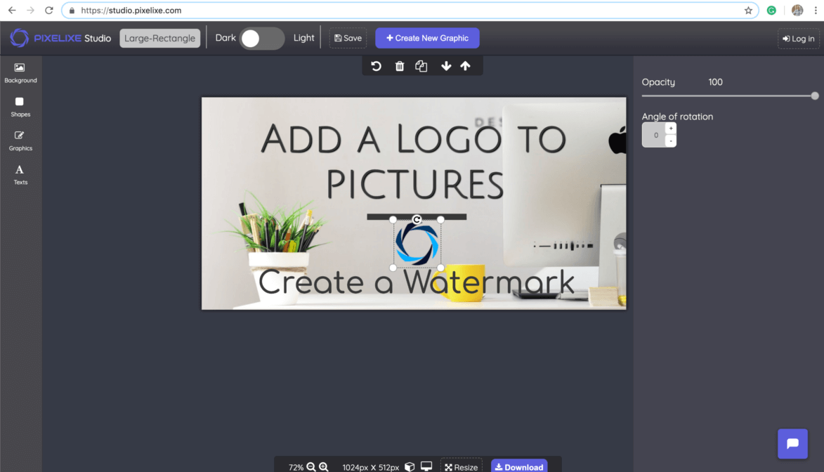 Add logo to image or photo - Watermark creation