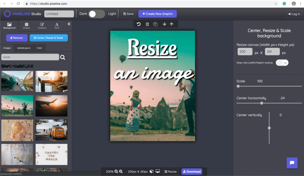 resize image online for free